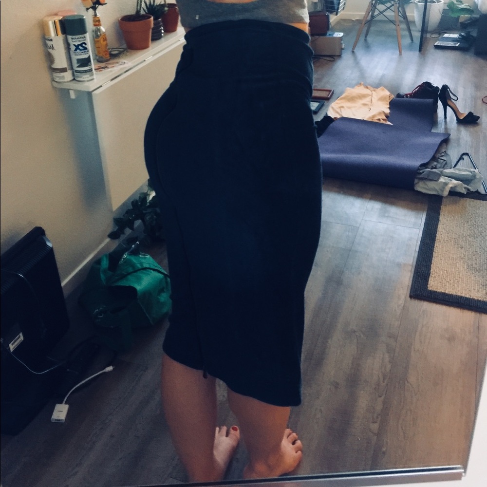 Deep blue corduroy midi skirt